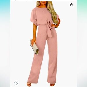 Dusty Rose jumpsuit with belt